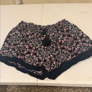 No Boundaries Black and Pink Floral Shorts